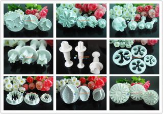 10 Sets Plunger Cutter Floral Art Fondant Cake Decorating Tool Gum 
