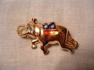 Goldtone,Red White & Blue Enamel Patriotic Election Year Elephant Pin