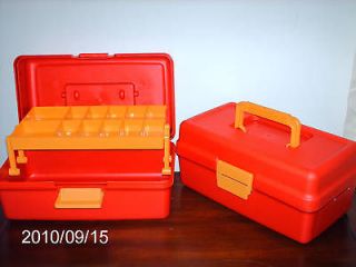 FLAMBEAU RED PLASTIC 1 TRAY TACKLE TOOL STORAGE BOX