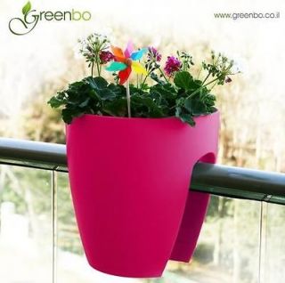 Greenbo Designer Rail & Deck planter Flowers Award Wining Design pink 