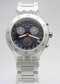 New Swatch Irony Diaphane Skyrider Chrono Aluminum Watch 44mm 