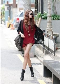 Women V Neck Oversized Batwing Knitted Top Jumper Sweater Bat Wing 