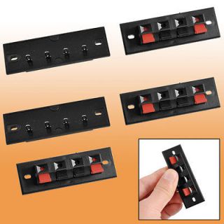 Single Row 4 Position 4 Pins Spring Load Speaker Terminal 5 Pcs