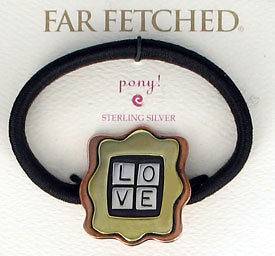 STERLING FAR FETCHED LOVE PUZZLE PONY TAIL HOLDER