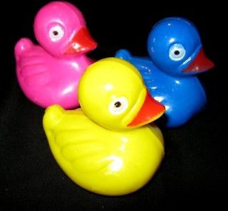 Bulk Lot x 10 Bright Colored Floating Sitting Plastic Duck Toys New 