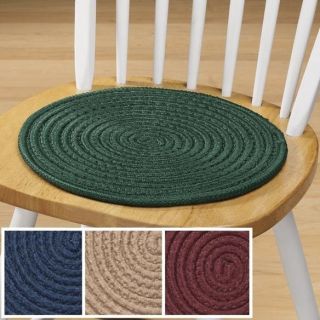 Solid Colored Braided Chair Pads, Set of 2   GREEN