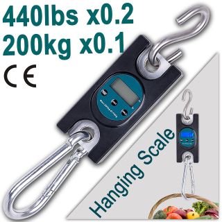 LCD 200kg Digital Hanging Scale Fishing Deli Luggage Shipping 