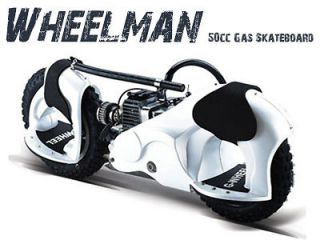 Wheelman 50cc Skateboard White Gas Powered