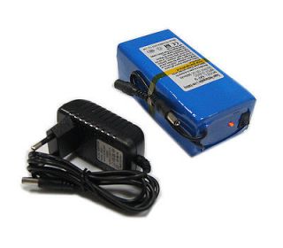   DC 1800mAh Li ion Super Rechargeable Battery Pack CCTV + Power Cord