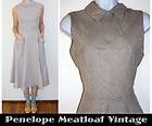   50s M Striped Collar Day Dress Full circle Skirt GREAT COND MEDIUM