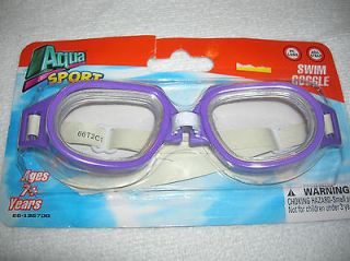 NEW PURPLE Aqua Sport Swim Swimming Goggles Adjustable Strap age +7 