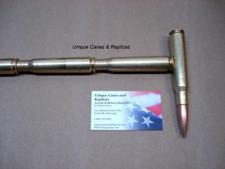 50 Cal Walking Cane made from Inert Relic 50 Cal Dummy Round