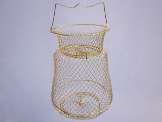 Fish Basket Foldable Lobster Crawfish Crab Trap Hoop Net Handle C
