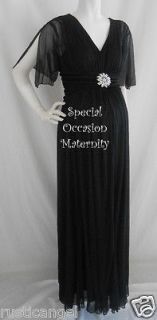   Black Sheer Sleeves Wedding Maternity Dress XL Modest Plus Formal Baby