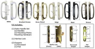 Sliding Glass Patio Door Handle Kit with Mortise Lock and Keeper