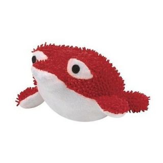 Zanies Primo Pufferfish Plush Squeaker Dog Toy 6 Red