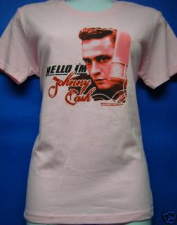 Hello Im Johnny Cash Pink Babydoll Style Girl T Shirt New