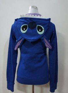 Japan Disney Stitch Ear Face Tail Zip Hoodies Sweatshirt Halloween 