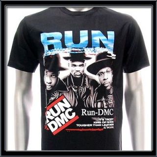Sz L Run DMC T shirt Hip Hop Group Band Rap King Rapper Black