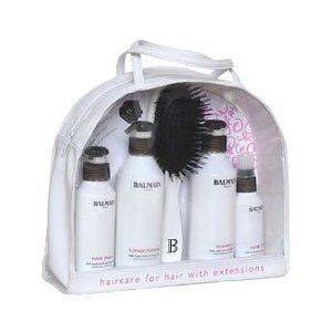   Bonded Hair Extensions Beauty Bag   Products & Hair Brush Gift Set
