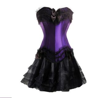burlesque moulin rouge purple corset short skirt fancy dress outfit