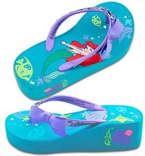 Disney Ariel Little Mermaid Platform Wedge Toddler Girls 7/8 Slip On 