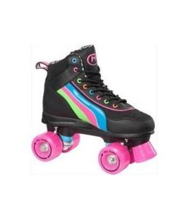   Rio Roller Disco Black/Pink/Blue/Green Kids/Adult Quad Roller Skates