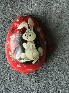   red metal egg toy music box Ted Duncan Louis Song bunny rabbit Easter