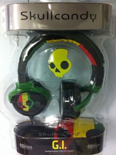   New Skullcandy G.I. GI Over The Head Style Headphones for iPod (Rasta