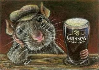 RAT guinness IRISH PUB fridge LARGE MAGNET beer drink alcohol TANYA 