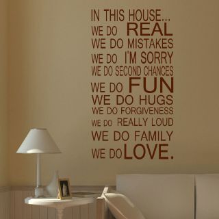 Family Rules Cherry Wood Engraved Wall Décor Art Sign Gift Laugh Pray 