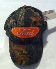   Camouflage Florescent Orange FORD Ball Cap Trucker Hat Hunting Camo