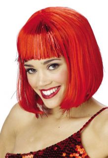 Red Hot Party Shimmering Bob Style Costume Wig New~