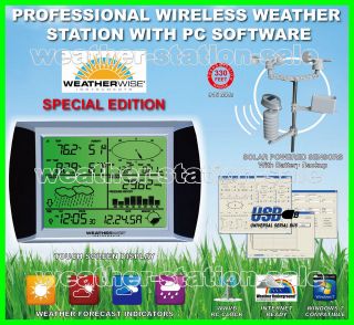   HOME WIRELESS WEATHER STATION   TOUCH SCREEN RAIN GAUGE ANEMOMETER