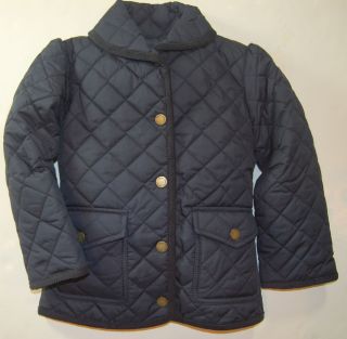 NWT girls Ralph Lauren navy blue quilted barn jacket coat size 9 