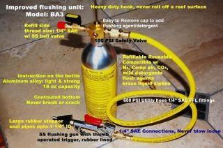 Power Air Flush Injection Kit28oz Canister+Hose+​Valves+Gun R410A 