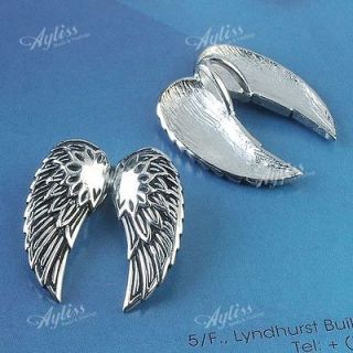 Newly listed 1 Strand 316L Stainless Steel Carved Angel Wing Pendant 