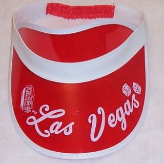 12) Las Vegas Clear Red Poker Dealer Visor Gambling Casino Hat NEW