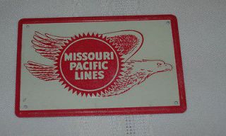 Vintage Railroad Metal Rectangular Sign Missouri Pacific Lines