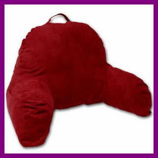 RED MICRO SUEDE BEDROOM BED REST READING PILLOW NEW HOT