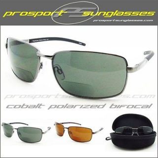 POLARIZED BIFOCAL reading smoke brown polycarbonate sunglasses 1.50, 2 