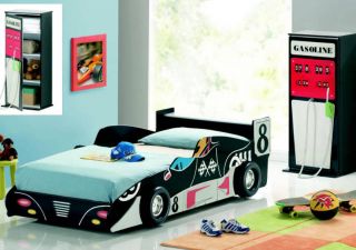 New Childrens Black F1 Racing Car Bed Frame