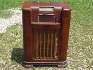 Vintage PHILCO TUBE RADIO RECORD PLAYER WOOD CONSOLE CABINET *UPU*