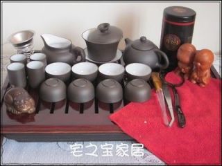 Chinese Yixing Zisha red stoneware China tea set 25pcs(pot;cups;pool 