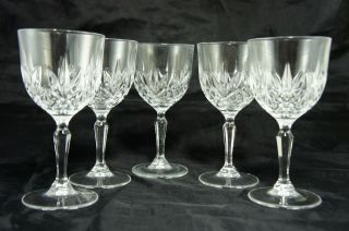 24% LEAD CRYSTAL RED/WHITE WINE OR WATER GLASSES SET OF 5