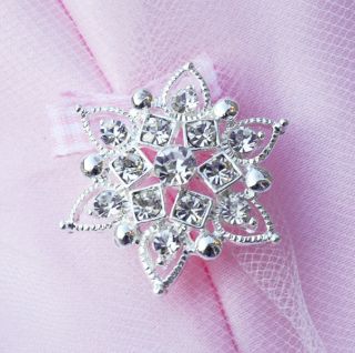 10 Round Rhinestone Crystal Button Buckle Wedding Invitation 