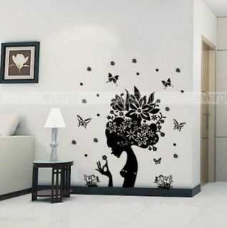   Flower Fairy Girl Removable Wall Sticker Home Decor Decals New