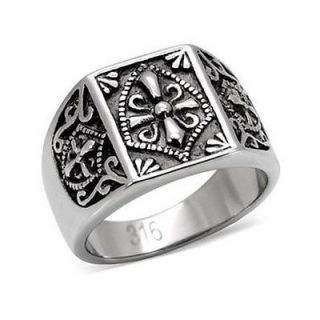   MENS STAINLESS STEEL MASON TEMPLAR KNIGHTS RING SIZE 9 10 11 12 13