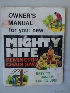 1973 Remington Mighty Mite Chainsaw Owners Manual Vintage Original