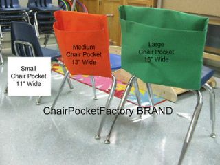 LARGE CHAIR POCKET * SEAT DESK SACK * Fits Chairs 15 WIDE or smaller 